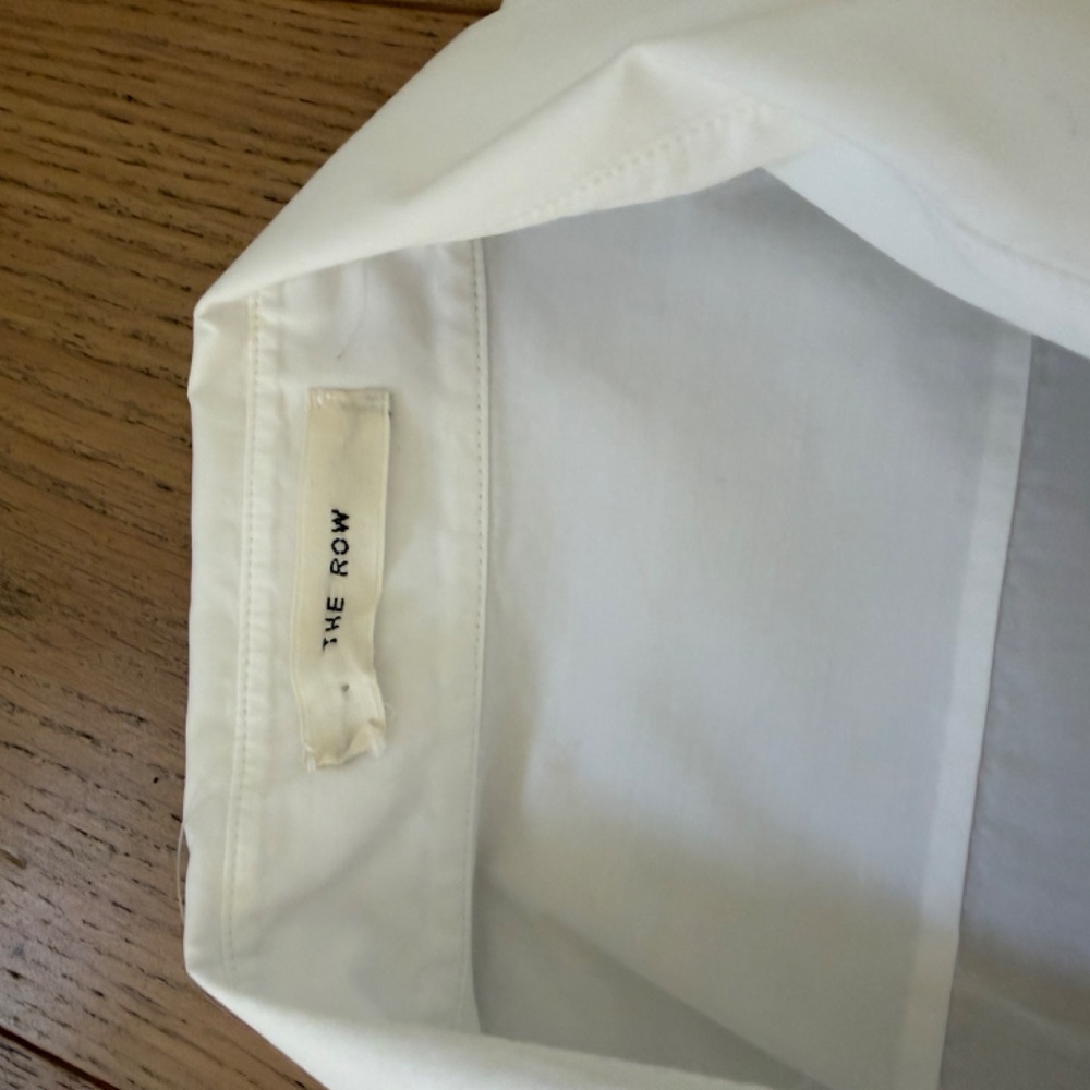 The Row White Cotton Button Down Shirt Size 4 Minimal Luxury Classic - Picture 11 of 15
